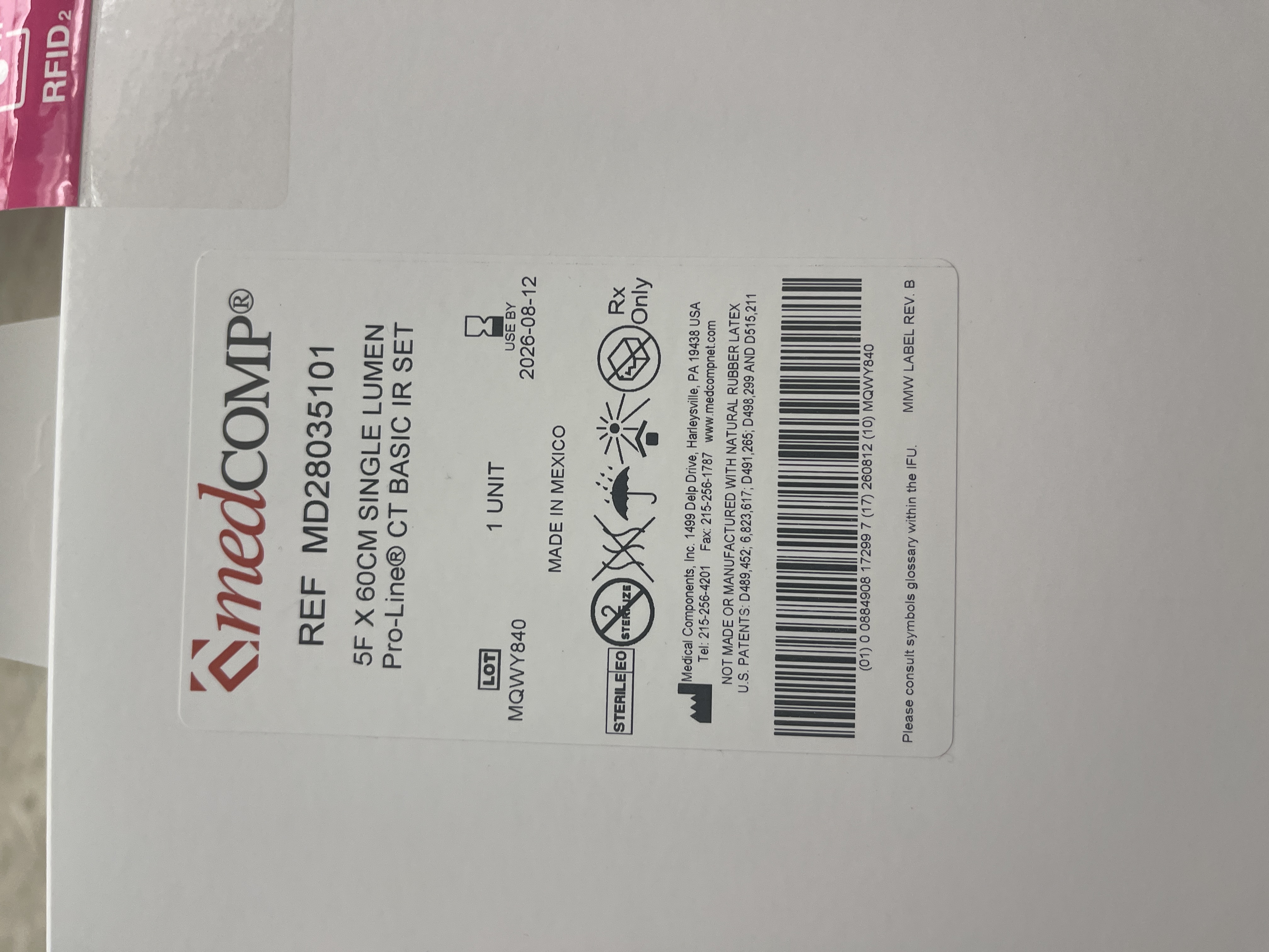 MedComp MD28035101 Lumen Pro-Line CT Basic IR Set - RevMed